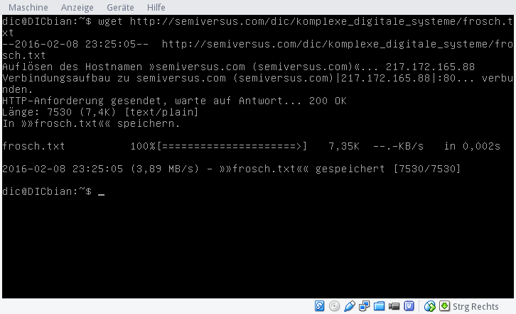 Download mittels wget